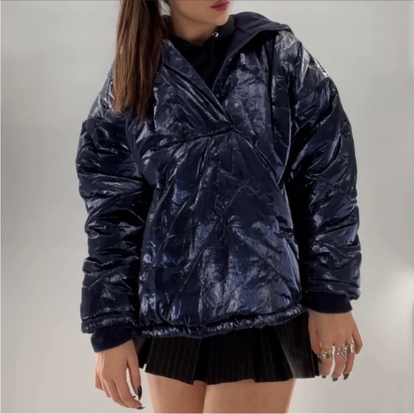 Free People Movement Polar Ice Puffer Jacket - Metallic Blue - Extra Small XS - Picture 3 of 13